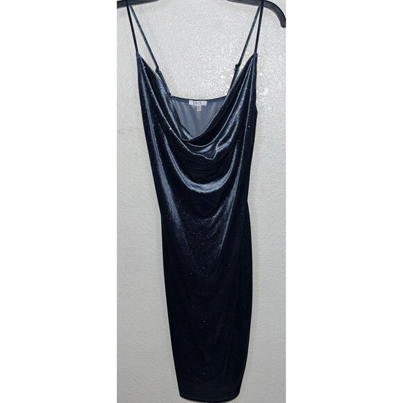 IRIS Dresses & Skirts - Iris Velour Glitter Bodycon Dress Blue Women sz Med.